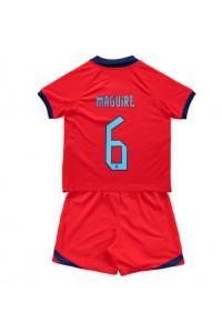 Englanti Harry Maguire #6 Jalkapallovaatteet Lasten Vieraspeliasu MM-kisat 2022 Lyhythihainen (+ Lyhyet housut)